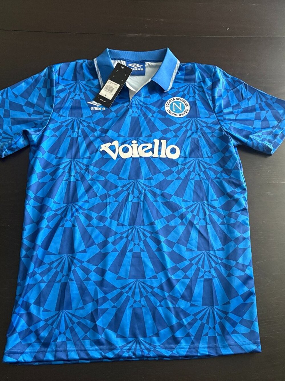 NEW Umbro Napoli 1991 1992 Blue Home Soccer Football Jersey Size Large
